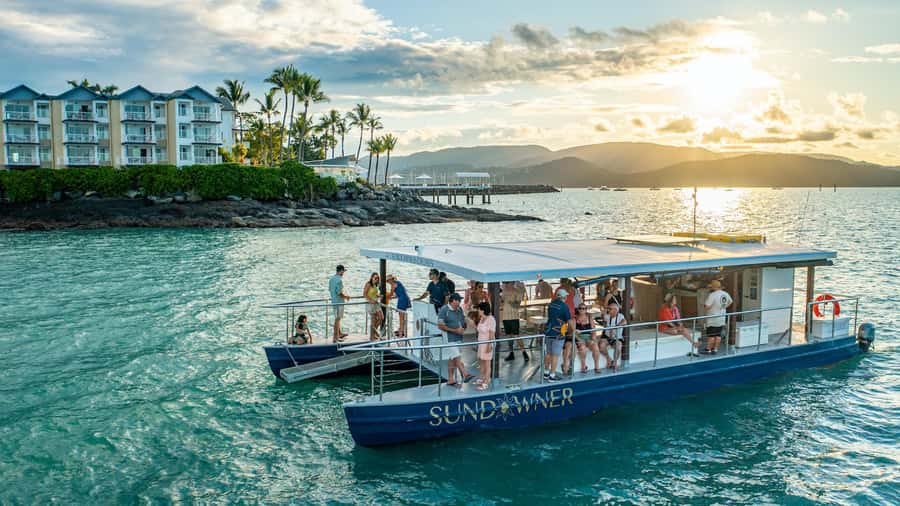 Airlie Beach: 2-Hour Sunset Cruise with Sparkling Wine - Leaving Coral Sea Marina for Pioneer Bay