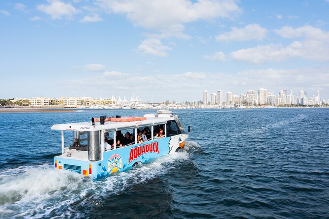 Aquaduck Gold Coast 1 hour City and River Tour - Surfers Paradise beach from the road