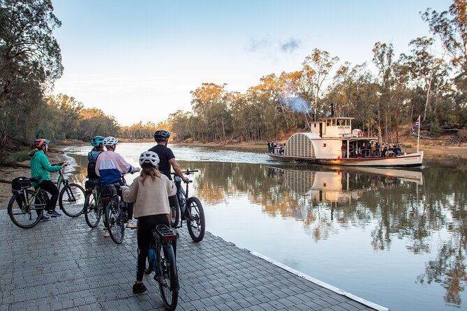 Bike to Winery Tour - Moama Beach and the view back to Echuca