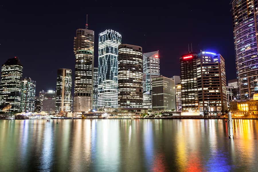 Brisbane: Illuminated River Night Kayak Tour - Brisbane’s skyline from the middle of the river