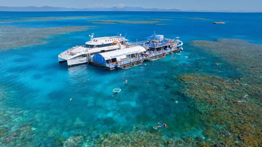 Cairns: Great Barrier Reef and Fitzroy Island Boat Tour - Leaving Cairns on the Sunlover catamaran