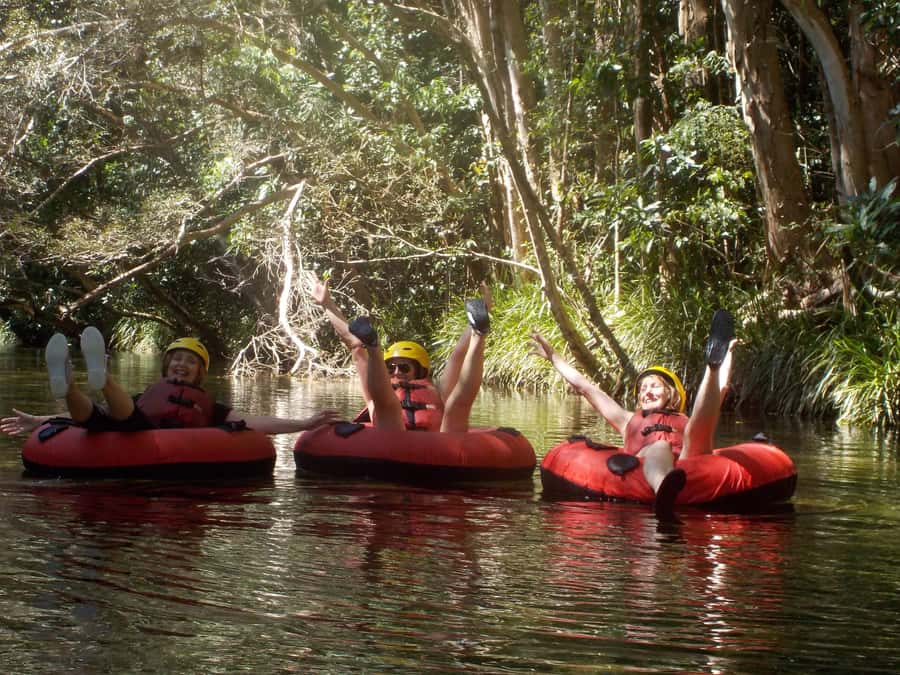 Cairns or Northern Beaches: Rainforest River Tubing - Getting fitted with a tube, helmet, and life jacket