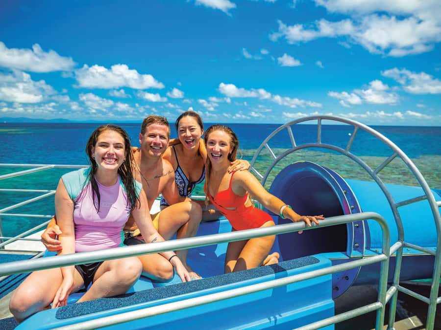 Cairns: Outer Great Barrier Reef Pontoon with Activities - Glass-bottom boat and semi-submersible viewing
