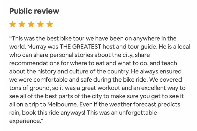 Famous Melbourne City Bike Tour - What the guides add to the ride