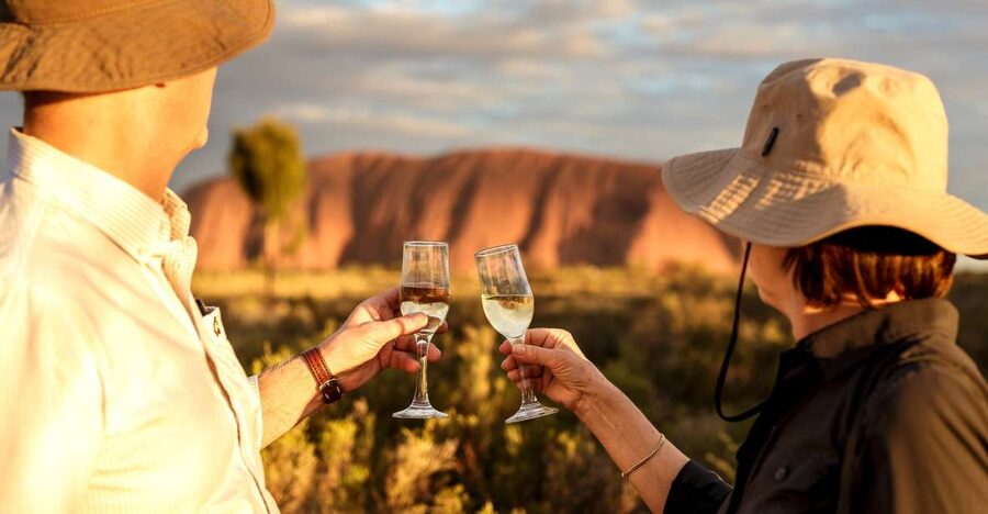 From Ayers Rock Resort: Uluru Sunset Barbecue Dinner - Uluru at the hour of changing colour