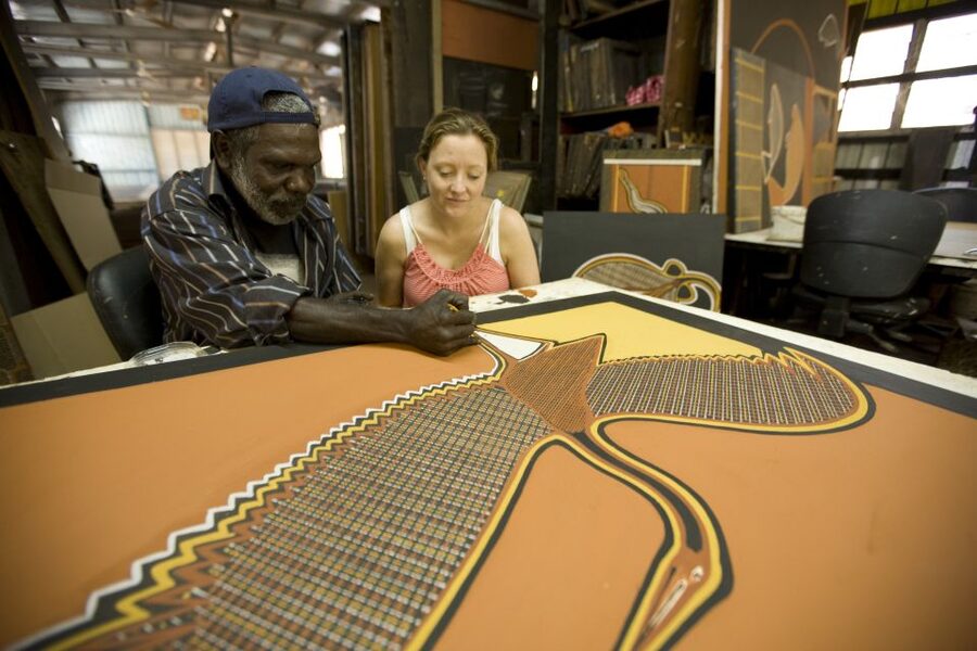 From Darwin: Tiwi By Design Tour by Ferry - Lunch and the screen-printing workshop