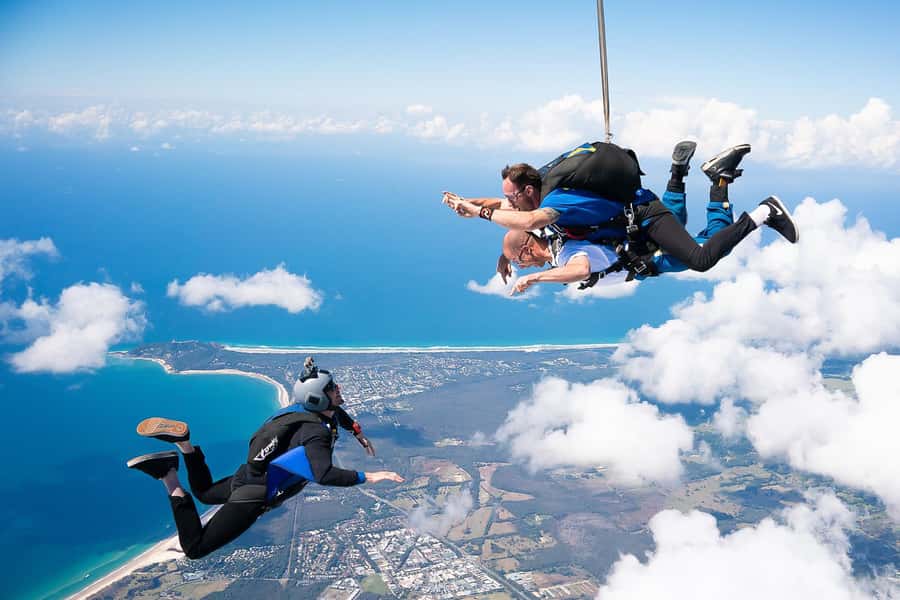 From Gold Coast: Tandem Skydive Experience over Byron Bay - The flight begins above Byron Bay