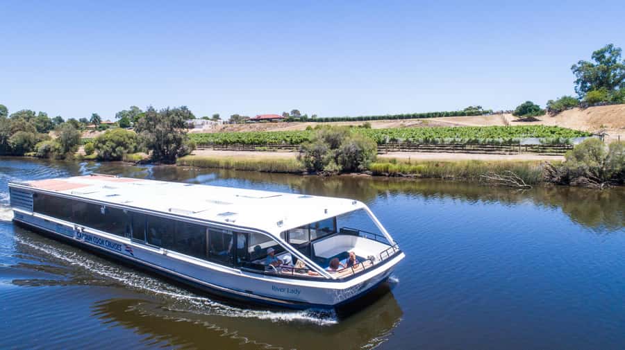 From Perth: Swan Valley Cruise, Winery, Cheese & Lunch - A shared platter lunch with a river view