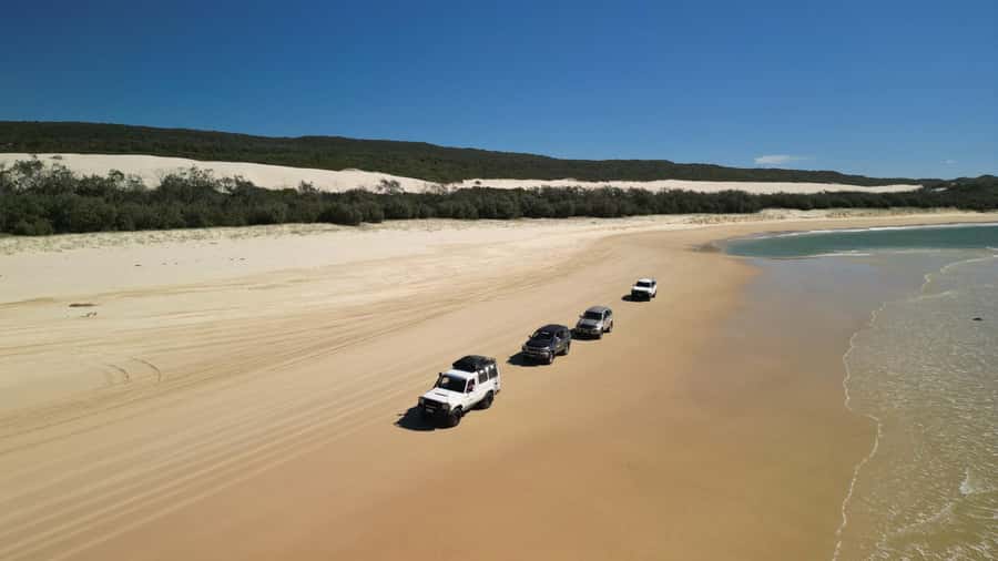 From Rainbow Beach: 2-Day K'gari (Fraser Island) 4WD Tour - A beachside campsite under the stars