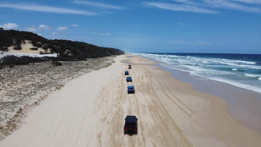 From Rainbow Beach: 2-Day K'gari (Fraser Island) 4WD Tour - Taking the 4WD onto K’gari’s eastern beach
