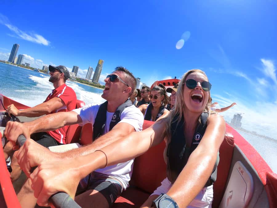 Gold Coast: 55-Minute Extreme Jet Boat Ride - Finding the red boats behind the Vibe Hotel