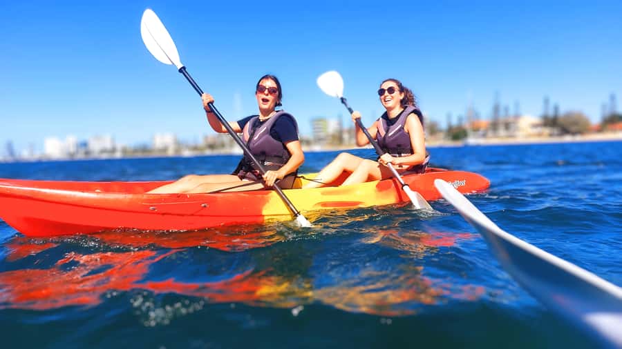 Gold Coast: Wave Break Island Kayaking & Snorkeling tour - The first 30 minutes across the Broadwater