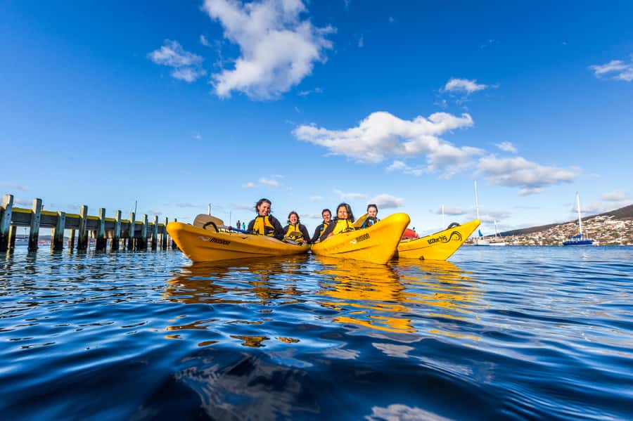 Hobart City 2.5-Hour Kayak Tour - Under fishing wharves and beside working boats