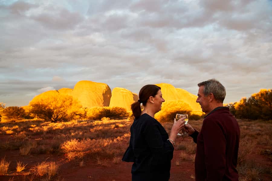 Kata Tjuṯa Sunset Tour with Sparkling Wine and Cheeseboard - Sunset colours, wine, and light food