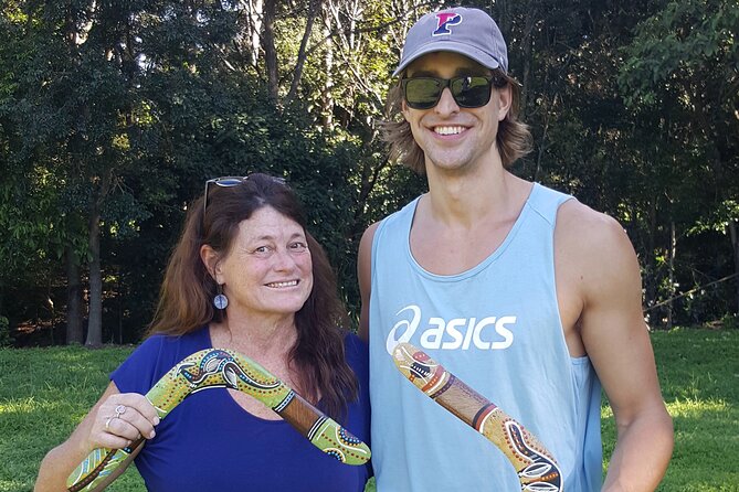Learn to throw a real Aborignal returning boomerang in Brisbane, Australia - Reaching the open park