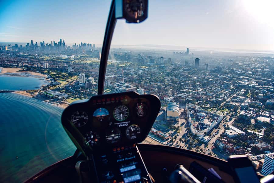 Melbourne: Private City & Beaches Helicopter Ride - Takeoff, headsets, and your first look at the CBD