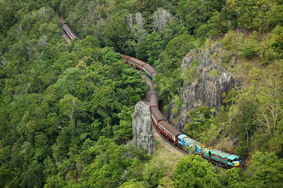N. Queensland: Kuranda Rainforest Full-Day Tour - The Kuranda Scenic Railway begins the climb