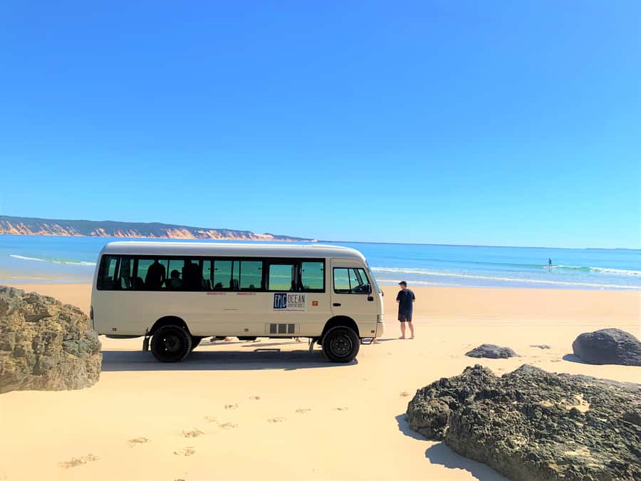 Noosa: Epic Learn to Surf Safari 4x4 - Double Island Point - The 4WD route through Great Sandy National Park