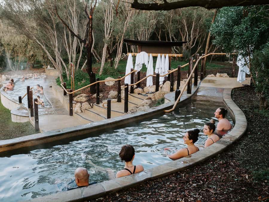 Peninsula Hot Springs: Entry Ticket with Bath House - Walking up to the hilltop pool