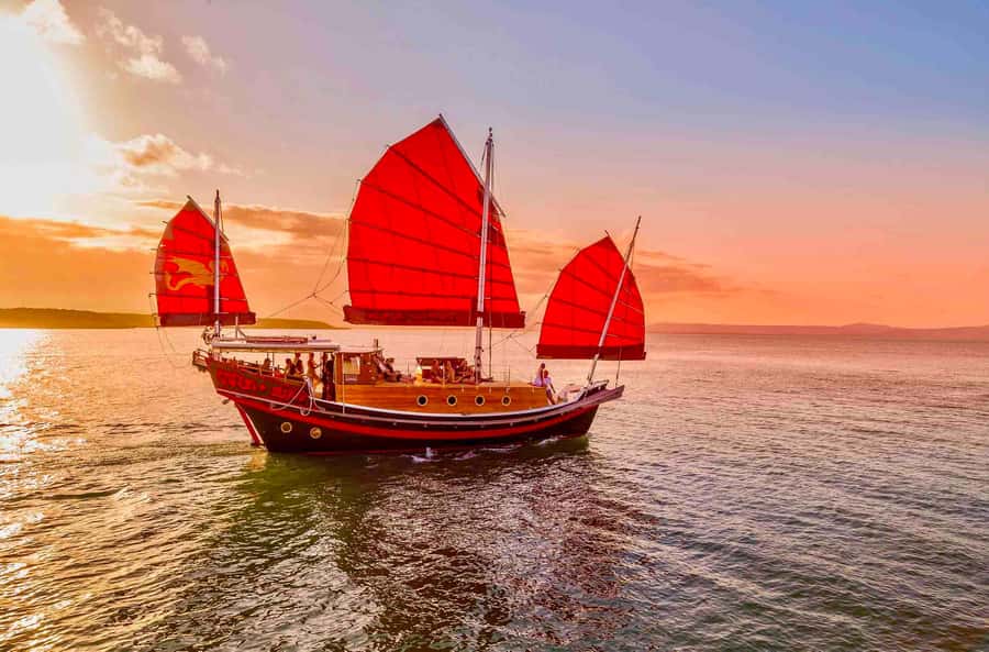 Port Douglas: Sunset Cruise on a Chinese Shaolin Junk Ship - Through the Marina and Dickson Inlet