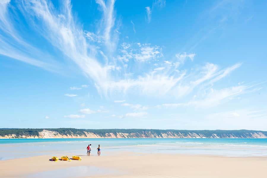 Rainbow Beach: Kayaking with Dolphins and Beach 4WD Tour - Kayaking around the headland