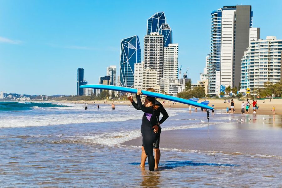 Surfers Paradise: 2 Hour Surf Experience on the Gold Coast - Moving into waist-deep water