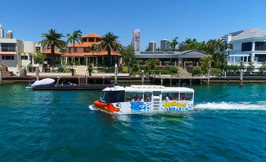 Surfers Paradise: Guided Gold Coast Amphibious Bus Tour - The splash into the Gold Coast Broadwater