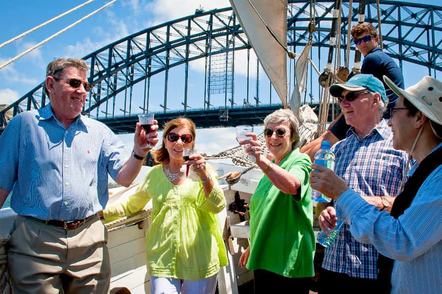 Sydney Harbour: Tall Ship Afternoon Cruise - Meeting the ship at Campbell’s Cove