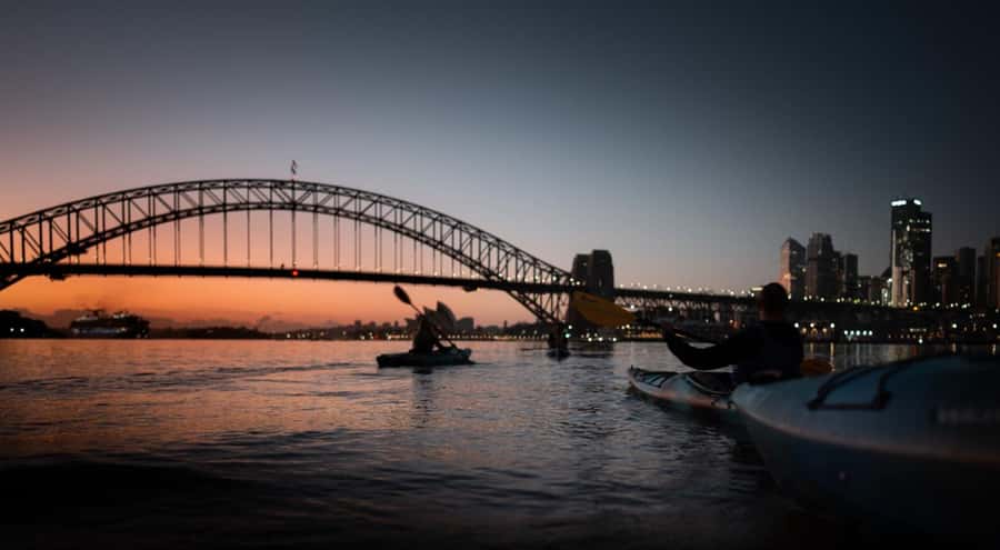 Sydney Sunrise Kayak Tour on Sydney Harbour - Passing beneath the Sydney Harbour Bridge