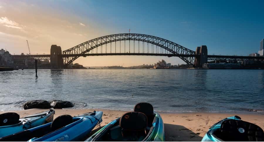 Sydney Sunrise Kayak Tour on Sydney Harbour - The Opera House in the first golden light