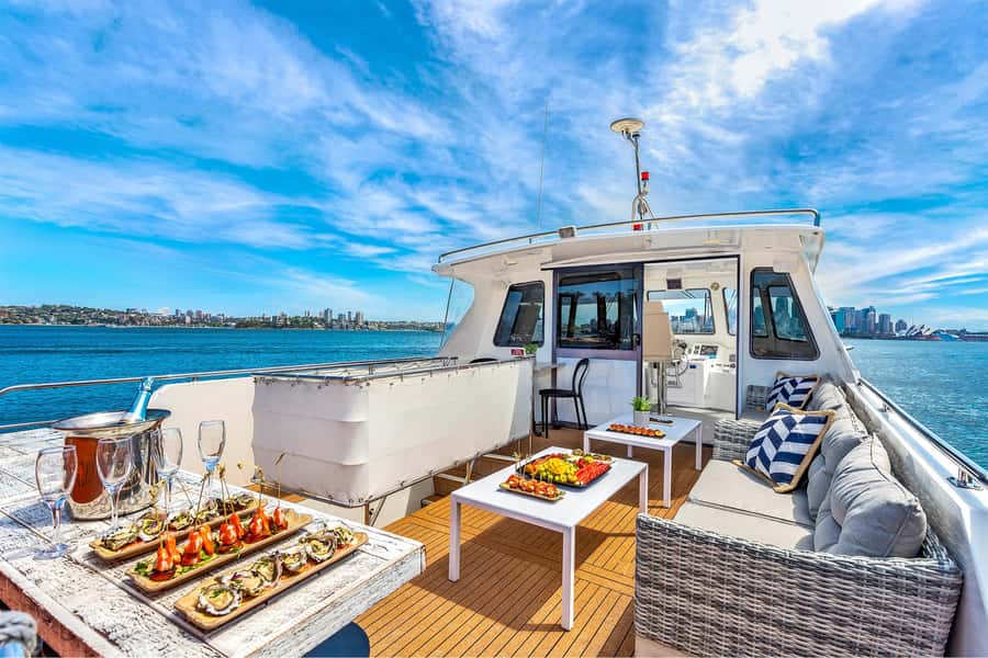 Sydney: Vivid Harbour Cruise with Canapes - What the Catamaran Feels Like at Night