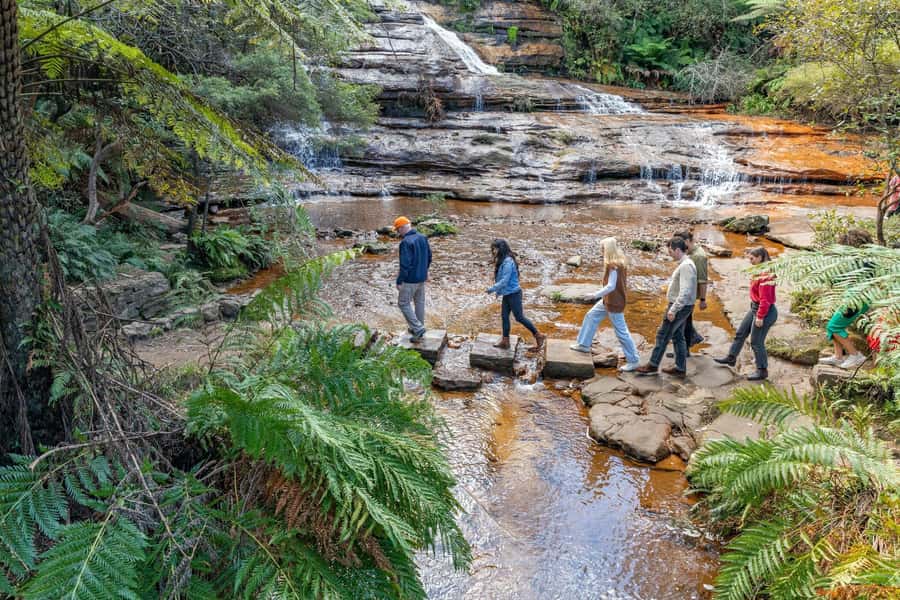 Sydney: Waterfall Bushwalk and Blue Mountain Sunset Day Trip - Glenbrook and the first mountain-town break