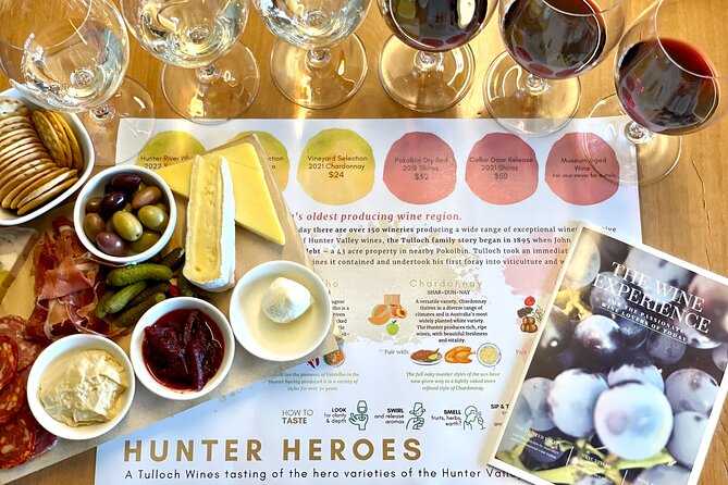 Tulloch Wines Hunter Heroes Wine Tasting with Local Cheese & Charcuterie Board - Key points to know before booking